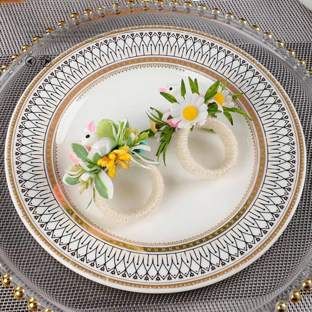 Hasenohren-Serviettenhalter Osterhase Serviettenringe mit Hasenohren-Design Festliche Osterei-Serviettenhalter Frühlings-Dinnerparty