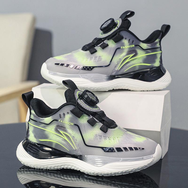 Boys' shoes 2025 spring and autumn new children's breathable boys' sports shoes medium and older children's rotating buckle girls' casual shoes