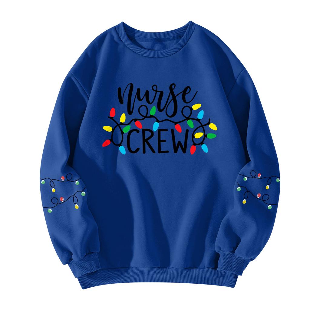 Women  Tops Women's Long Sleeve Sweatshirt Casual Crewneck Loose Fit Pollover Fleece Tops