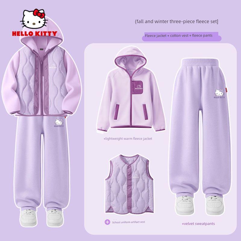 Melody Clothes for Girls, Fleece-Lined Suit, Children's Winter Clothing Three-Piece Set, School Uniform, Magical Warm Winter Clothes for Girls