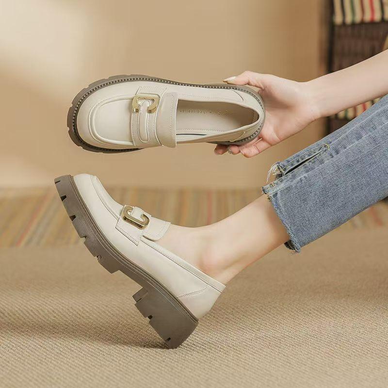College Coarse Heel Platform Mary Jane Single Shoes Women's New Autumn and Winter Versatile Height Gainer