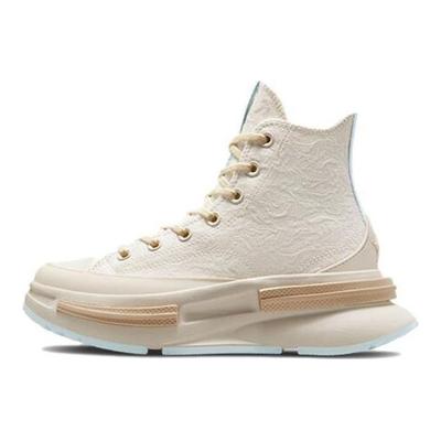 Scarpe da Ginnastica Unisex Alte in Tela Run Star Legacy CX Platform Jacquard Swirl Beige A03507C