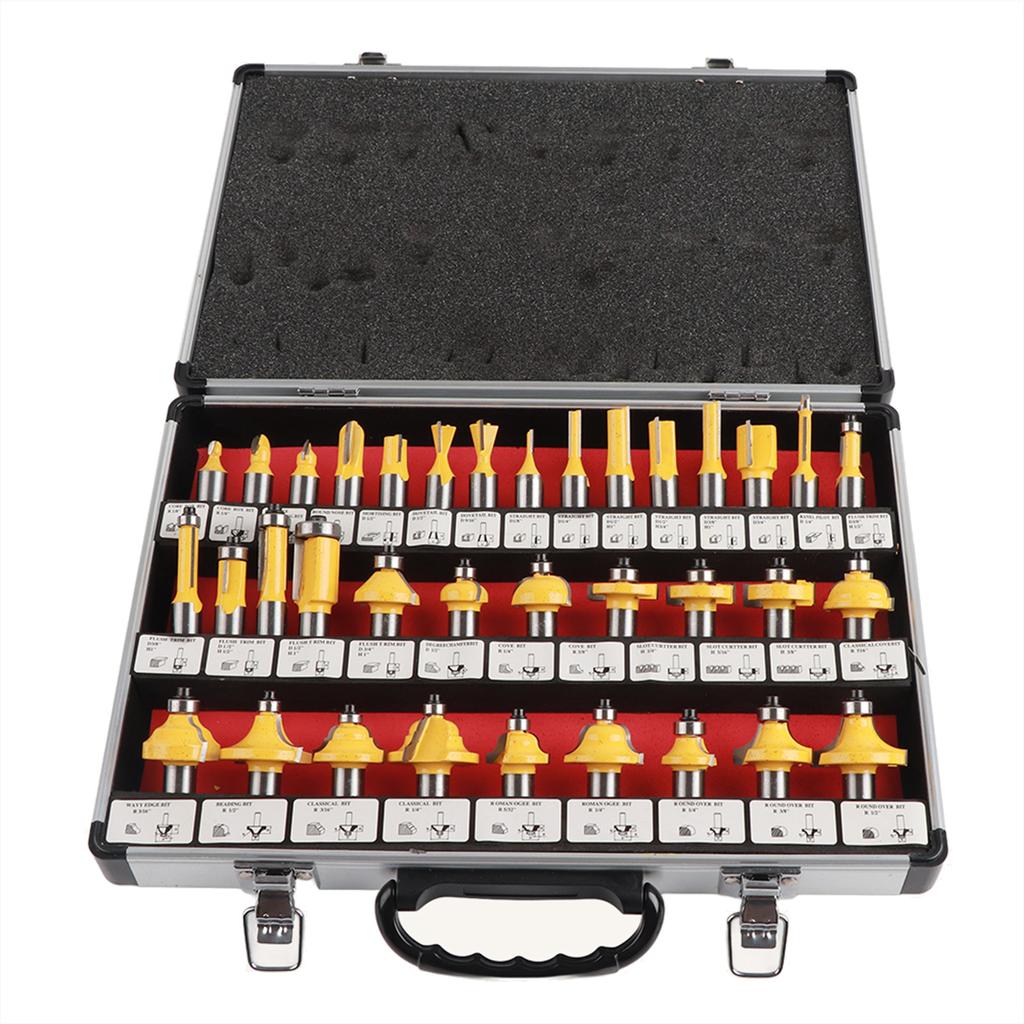 35Pcs Woodworking Router Bits Trimming Machine Tool Wood Milling Engraving Cutter