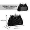 Women Embroidered Beaded Sequin Evening Handbag Vintage Shoulder Bag Purse for Wedding Bridal Prom Party Elegant Top Handle Bag