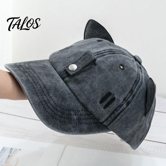 Cat Ear Trucker Hat Hat, Baseball Cap with Detachable Sunglasses, Funny Aviator Style Adjustable Pilot for Outdoor Travel UV Protection Sun Sunglasses