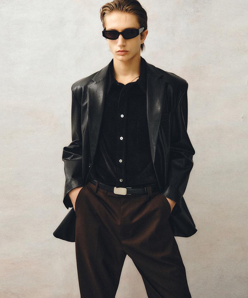 Noirer Lambs Vegetable Tailored Jacket (Black)