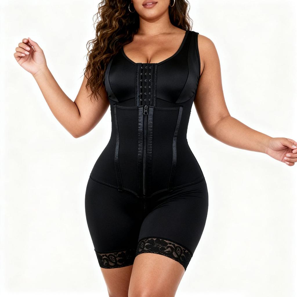Damen Europäischer Stil Netz One-Piece Bodyformer Bauchkontrolle Po-Anhebung Formwäsche