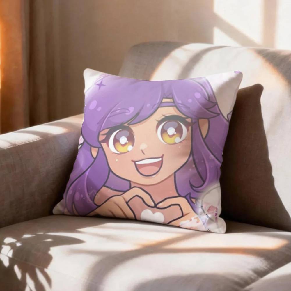 CUTE AAphmau Meow Anime Cats Pillow Case Pattern Printed Pillowcase For Living Room Sofa Cushion Cover