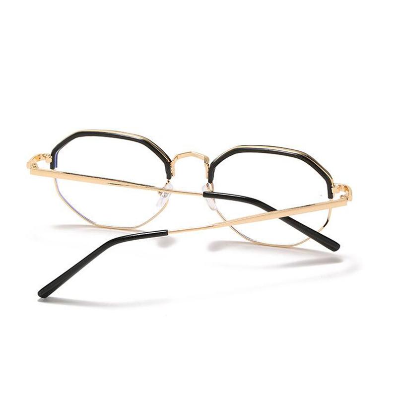 Literary Polygon Student Myopia Glasses Women Metal Black Gold Frame Minus Lens Diopter Glasses Prescription 0 -0.5 -1.0 To -6.0