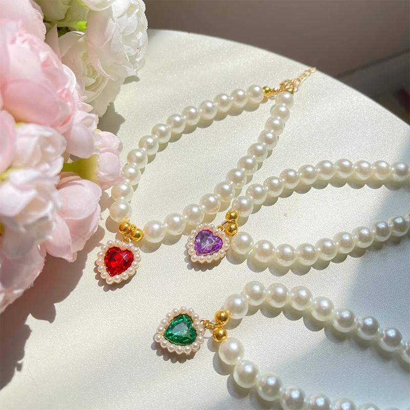 Princess Style Pet Pearl Collar For Dogs Cats - Cute Jewelry Accessory For Puppy Kitten Chihuahua Perfect Wedding Gift