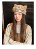 Classic Plaid Wool Beret with Cute Cat Ears - Artistic Painter Style for Autumn/Winter