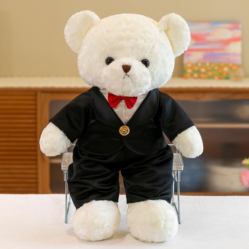 Couple Wedding Dress Bear Plush Doll Wedding Bed Press Doll Engagement Gift Plush Toy Wedding Decoration