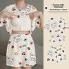Cartoon Girl Summer Pajamas Set With Chest Padding For Sleep And Lounge Comfort