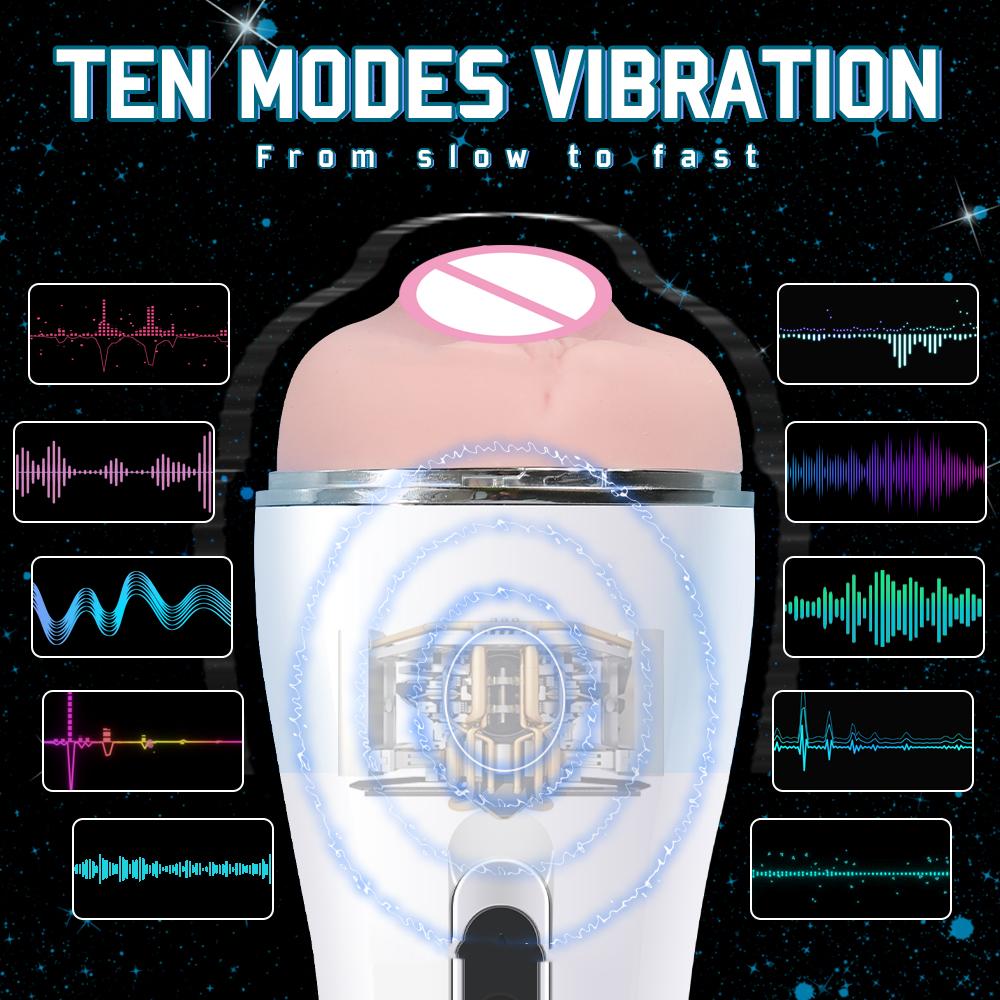 Vagina Anus Masturbator, Auto Saugen Stöhnen Vibration Masturbationsbecher, Orgasmus Sexmaschine Echte Muschi Erwachsenen Sexspielzeug für Männer
