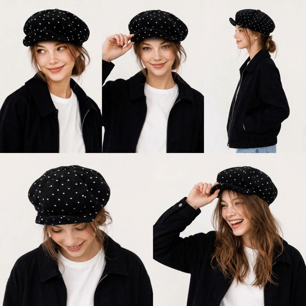 Retro Painter Hat Adjustable Newsboy Cap Versatile Cloud Beret for Women