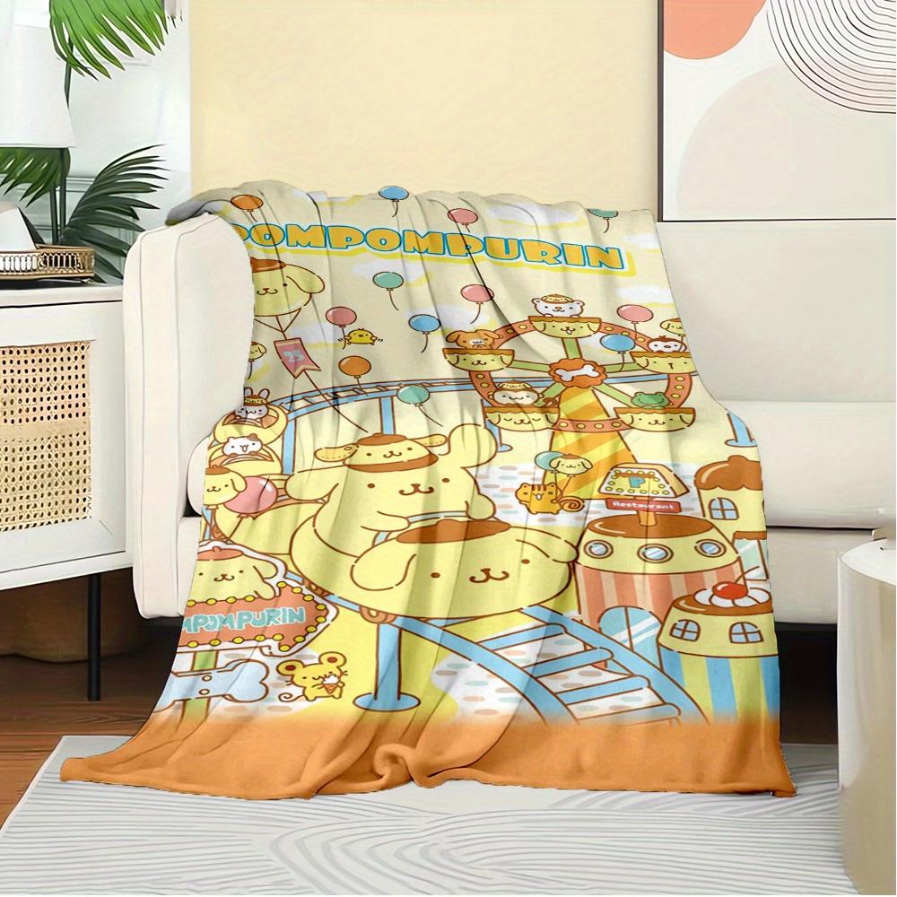 1pc Flannel Pompompurin, Carnival, CuteThrow Blanket, Cartoon Truck Pattern Printed Blanket, Warm Cozy Soft Blanket For Couch Bed Sofa Car O