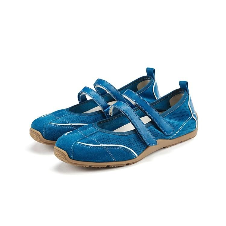 

Версия из коровьей кожи~ Нишевые балетки из натуральной кожи для тренировок, спортивный стиль с двойным ремешком, женские туфли Мэри Джейн на плоской подошве, женские туфли 40 синий