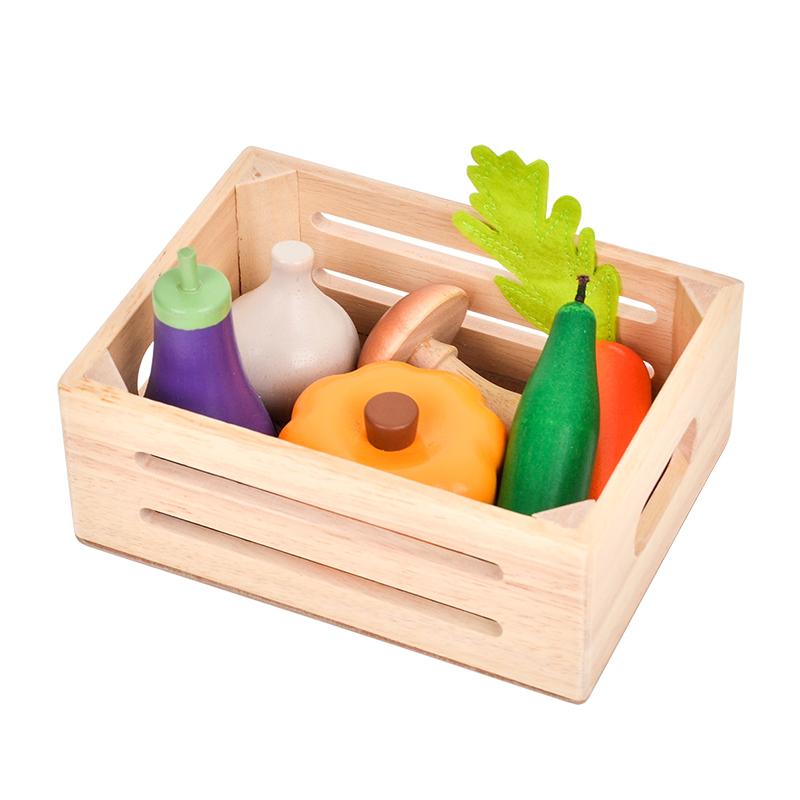 

Montessori Pretend Play Toy Set Wooden Kitchen Dessert Making Toys Fruits Vegetables Seafood Simulation Food Toys for Girls