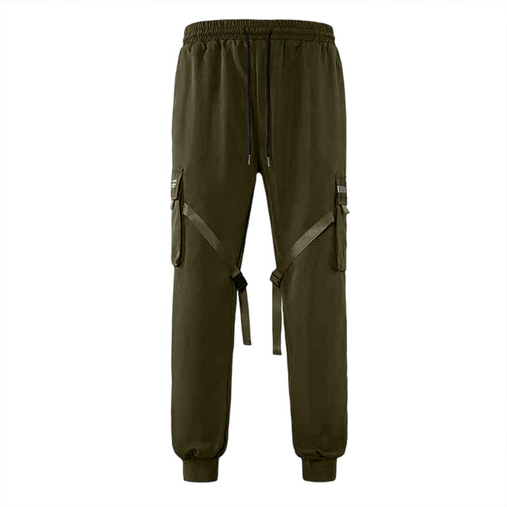 Men's Casual Cargo Pants Loose Straight Leg with Tapered