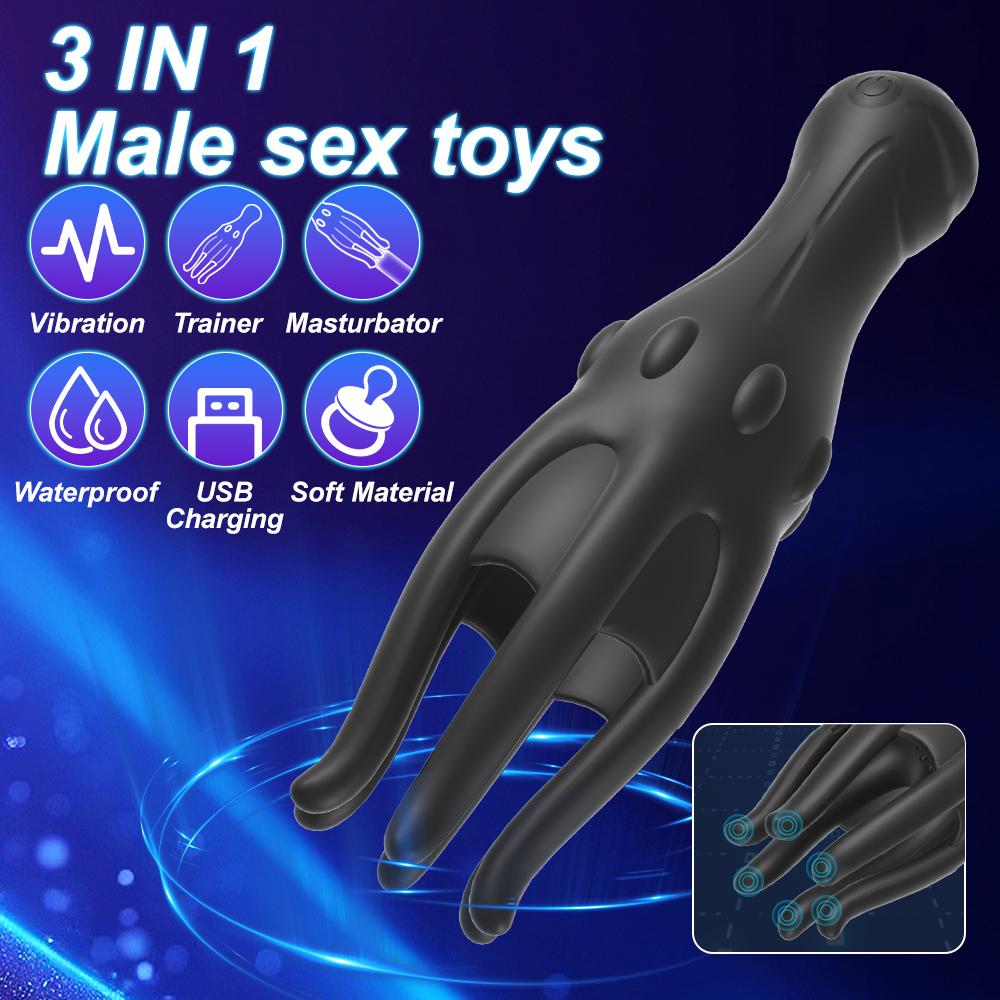 New Stimulus Massager Penis Delay Trainer Men's vibrator Men's Masturbator Equipment Men's Sex Toys Adult Men