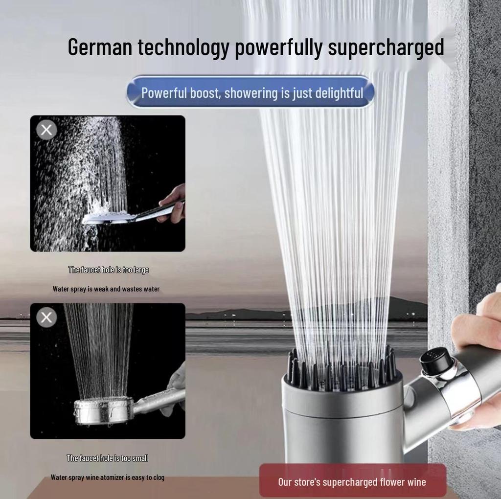 Powerful Shower Head Set with Filter and Spray Booster
