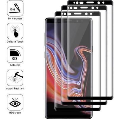 Screen Protector - VCOMP - Samsung Galaxy Note 9 - Tempered Glass - Black - Pack of 3