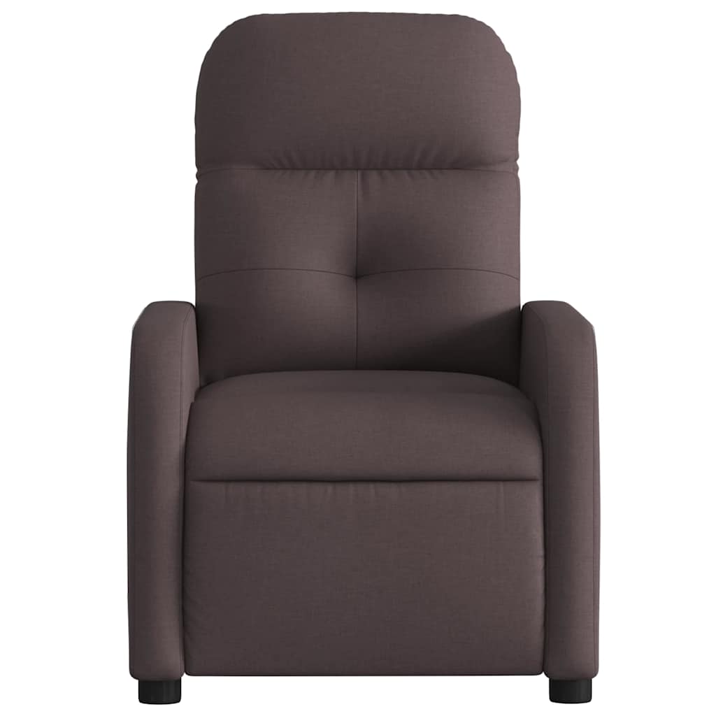 Electric Recliner Chair Dark Brown Fabric