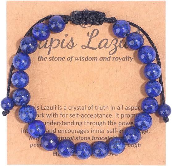 Hot Selling Natural Stone with Cardboard Beaded Elastic String Bracelet Crystal Agate Tiger Eye Stone Wholesale Bracelet Jewelry