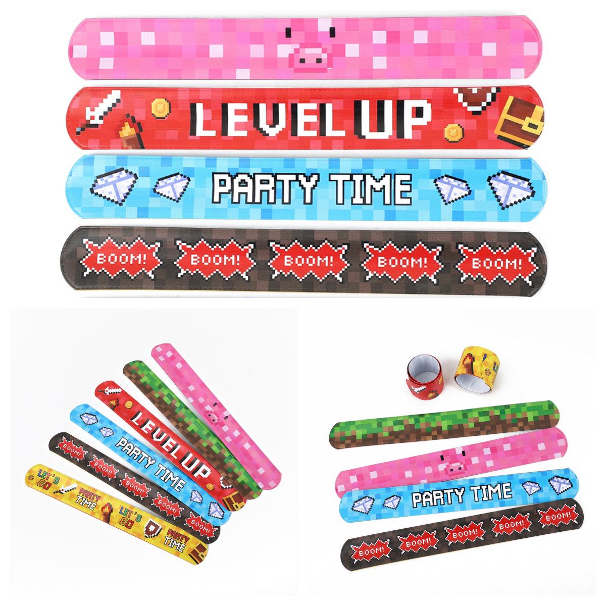 Minecraft Pixel Style Slap Bracelet for Kids  Parties