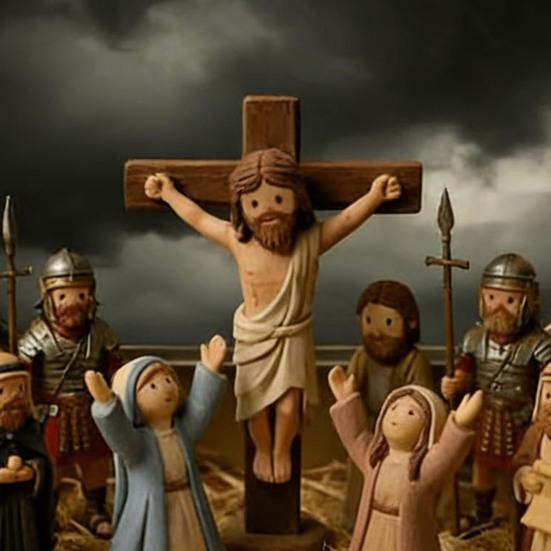 Kleiner Jesus in Blechdose Miniatur Jesus Kreuzigung Auferstehungsszene Ornament Tasche Jesus Figuren Set Religiöse Heim- und Büro-Schreibtischdekoration