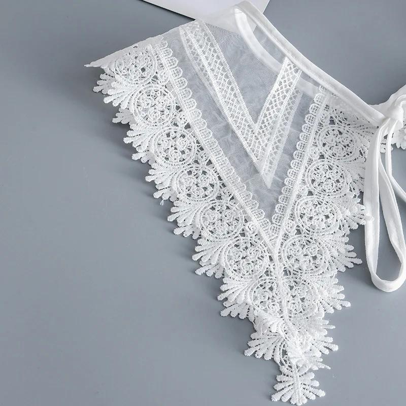 Perfect Match Lace Hollow Out Fake Collars For Women Floral Embroidered Detachable Collar Female Removable Cotton Polyester False Collar
