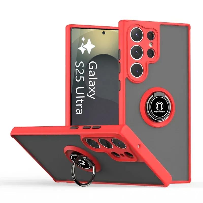 Luxury Magnetic Stand Shockproof Phone Cases for Samsung Galaxy S26 S25 S24 S23 S22 Ultra Plus FE Note 20 Ultra Magnetic Cover