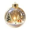 Glowing Tree Decorations Christmas Story Ornament, Mini Holiday Scene In Ball Hanging Decoration, Gift for Friends Light Up Acrylic Clear Pendant Xmas