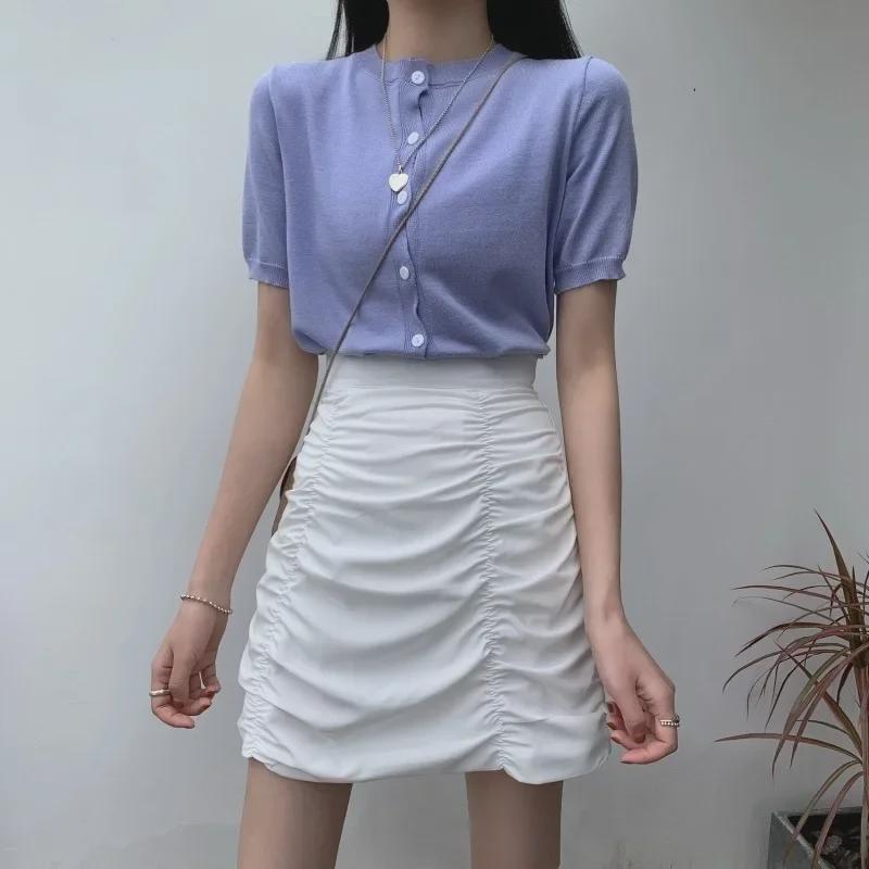 2025 Letní dámská plisovaná mini sukně - Trendy jednobarevná hot girl styl