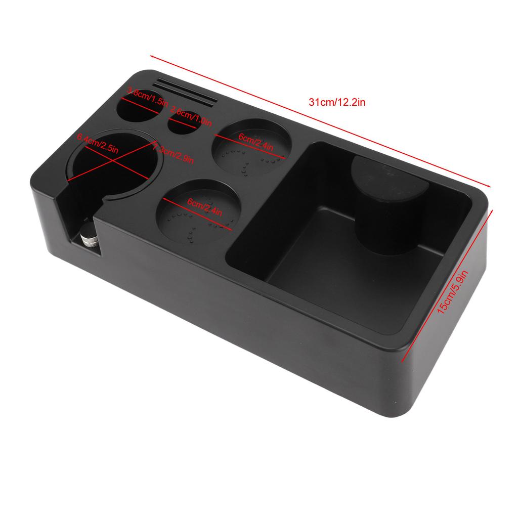 Coffee Tamping Station Matte Black ABS Multifunctional Tamper Stand Stable Structure Easy Cleaning for Home Barista Coffee Tool