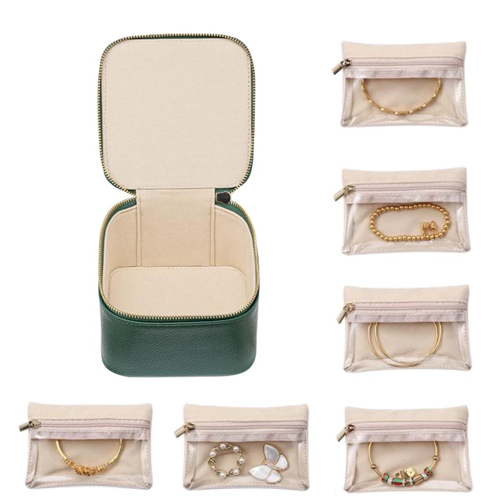 Chic Jewelry Case with 6 Compartments Small Jewelry Display Box Stylish Jewellery Organizer Elegant Gift for Women