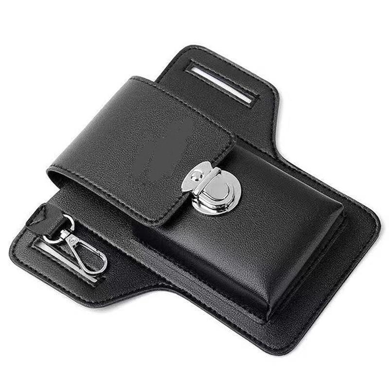 Fashion Men Multi-Function Pu Leather Waist Bag Mobile Phone Purse Outdoor Travel Sports Bum Pouch