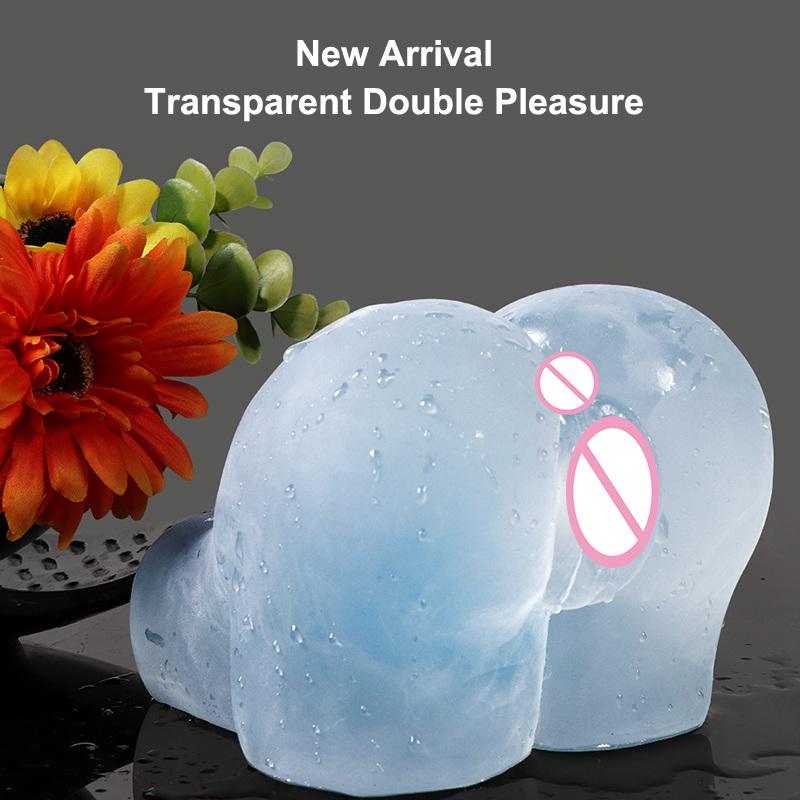 Male Masturbator Soft Transparent Sex Dolls 3D Realistic Anal and Vagina Pussy Cup Sex Toys for Men