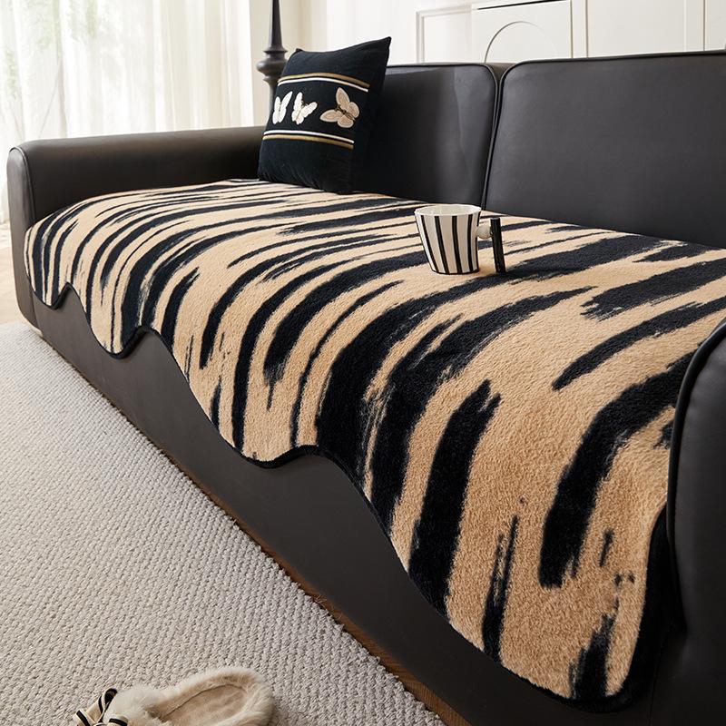 Popular New Rabbit Plush Sofa Cushion Four Seasons Universal Non-Slip Light Luxury High-End Seat Cushion Sofa Cover Cloth