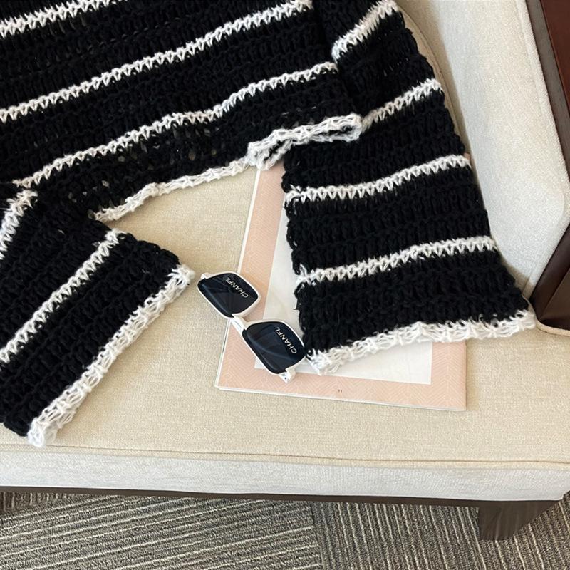 Korean Style Striped Knit Sweater for Women - Spring/Autumn Design