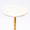 Marble Drink Table with Gold Metal Stem – Modern Accent Side Table for Living Room