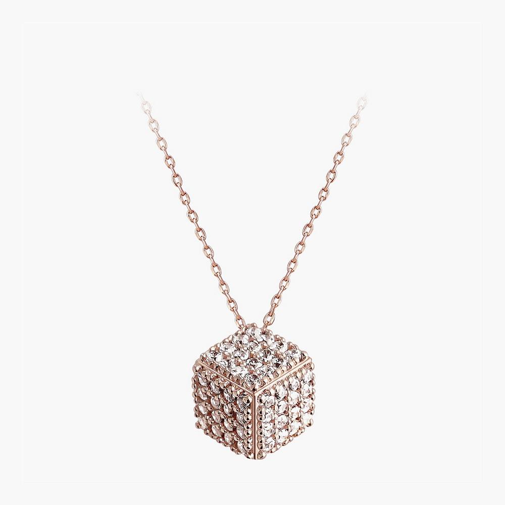 Monograph Shine Dice Necklace Mgnl0370 14K Gold Plated (Rose Gold)