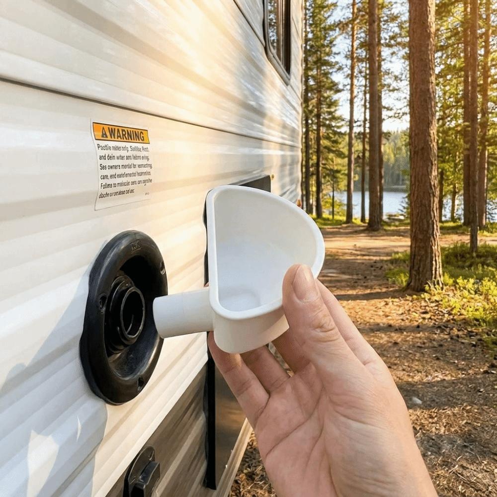3D Printed RV Water Tank Filling Funnel Water Filler Funnel Durable PE Material