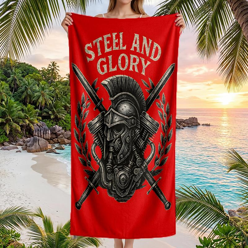 Gladiator Helmet Fashion Beach Towel: Ideal for Summer Adventures Soft, absorbent and quick drying suitable for swimming and bathing