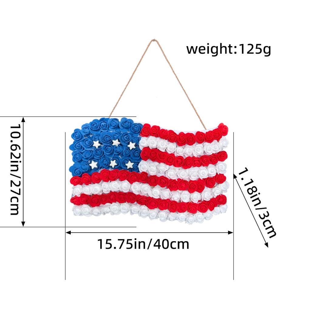 Creative Independence Day Atmosphere Wreath Door Hanging Outdoor Courtyard Decoration Vine Circle Festival Party Wall Hanging