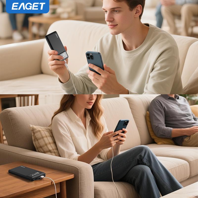 10000mAh Bærbar Powerbank Mobil Strøm Med LED Strømdisplay Type-c/Mikro/USB Grensesnitt for Lading av Mobiltelefoner 16/15/Android Telefoner