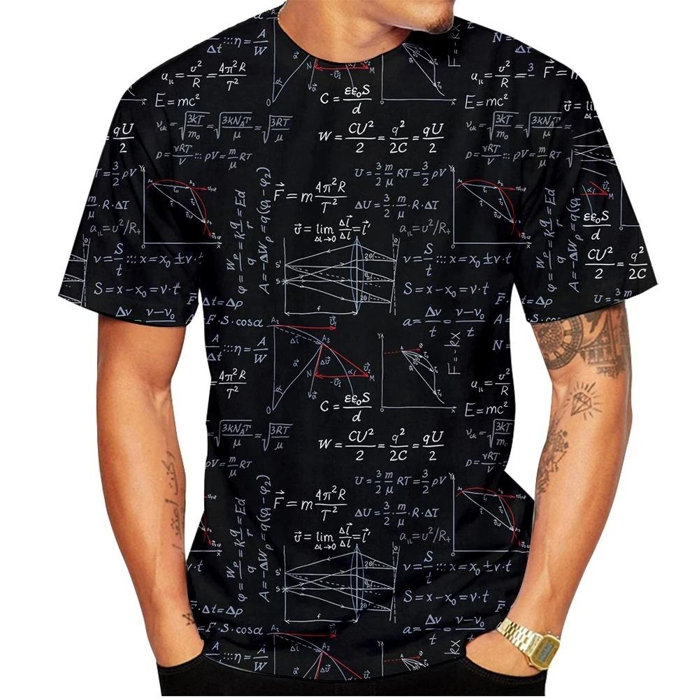 Mode Nieuw Leuk Wiskundige Formule Heren Bedrukt T-shirt Street Fashion Harajuku Grote Maten Ronde Hals Korte Mouw