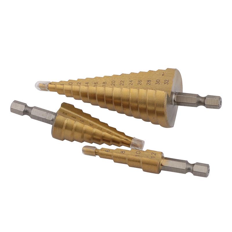 Di Chuang Straight Flute Hex Shank Step Drill Bit, 4-32mm Hole Expander Opener