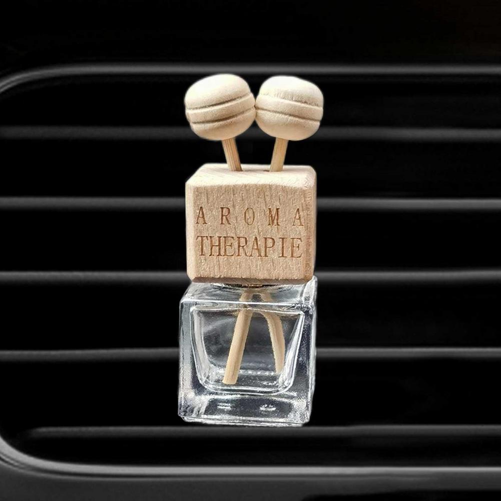 Car Ornament Air Conditioner Perfume Empty Bottle Indoor Cute Aromatherapy Clip Air Vent Perfume Bottle Clip Glass Square