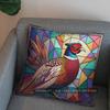 2D Stained Glass Style Colorful Bird Pillow Cover Pattern Cushion Cover Suitable For Sofa Bedroom Car Pillow Cover